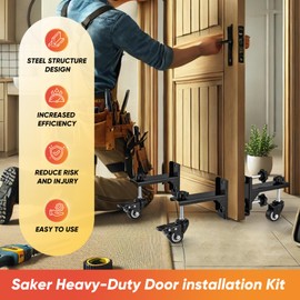 SakerPlus Door Lock Installation Kit,2025 Upgraded Heavy-Duty Door Dolly,2PCS Door Installation Hardware Tool Kits, Door Installation Tools for Pre Hung,Front Door and Slab,Door Lifter