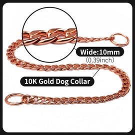 Stainless Steel P Chock Metal Chain -JYHY Dog Necklace Collars Walking Training Pet Supplies for Small Medium Large Dogs (18" (Neck Fits 14"-16"), Rose Gold-1)