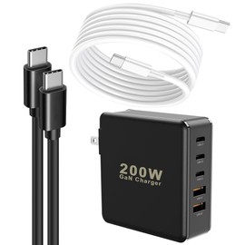 Universal GaN 200W Wall Charger Quick Charging QC PD Type C 5 USB Power Adapter USA Seller