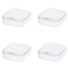 Globellapro 4PCS Square Transparent Plastic Organize,Small Storage Box with Lids,Empty