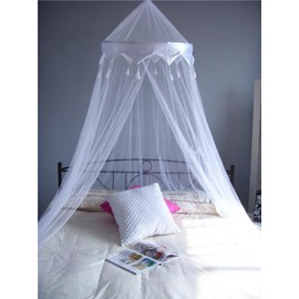 A-Express® White Mosquito Net Bed Canopy Up To King Size 100% Polyester 10 Meter Round