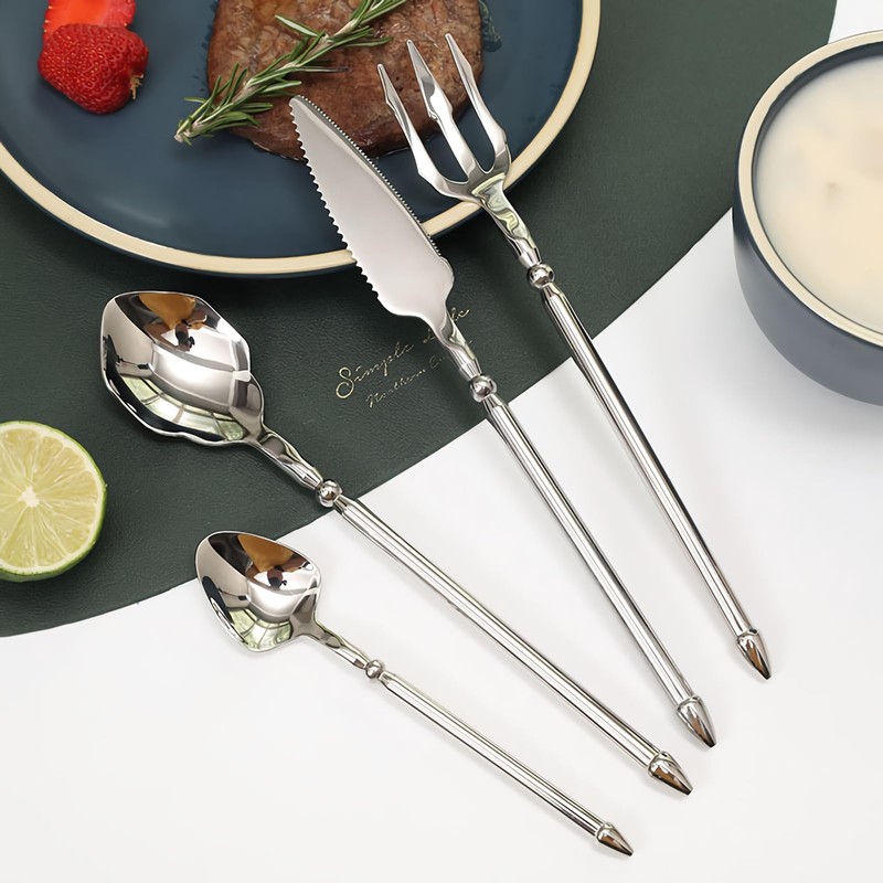 Mythical Flatware Set Poseidon's Trident Fork, Steak Knife, Dinner Spoon,