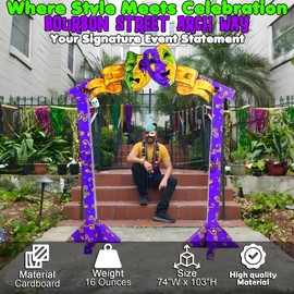 Fun Express - 3D Bourbon Street Arch Way for Mardi Gras - Party Decor - Large Decor - Archways - Mardi Gras - 1 Piece