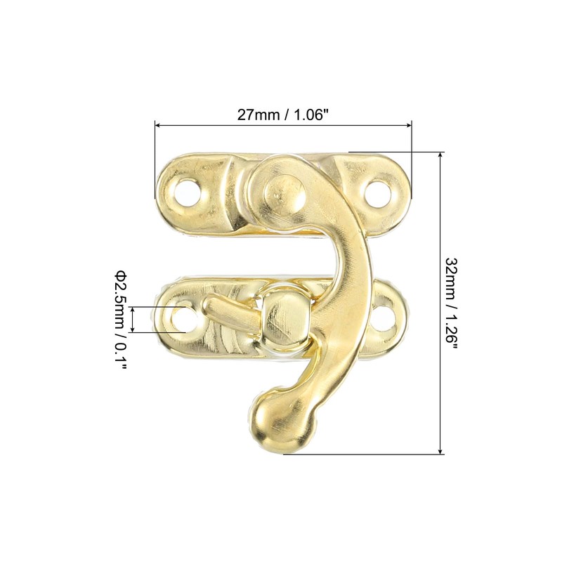 sourcing map 6 Pcs Vintage Lock Clasp, 27 x 32mm