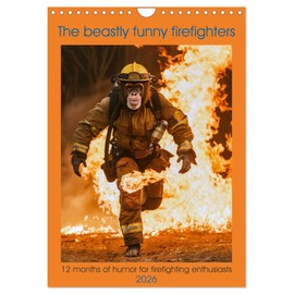 The beastly funny firefighters (Wall Calendar 2026 DIN A4 Portrait), CALVENDO 12 Month Wall Calendar