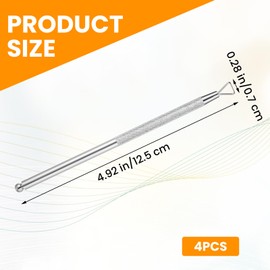 Gjinxi Lottery Scratcher Ticket 4 Pcs Metal Label Scraper Reusable Pusher Massage Tools Silver Scratcher Label Scraper Multi-Use Nail Cuticle Pusher for Ticket Reveals Polish Remover