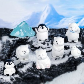 TenbyTen Antarctic and Arctic Animal Friends 8-Piece Figurine Set / 남극북극 동물친구들 피규어 8종세트