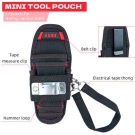 KUNN Small Tool Pouch with Belt Clip,Mini Work Tool Organizer Holder