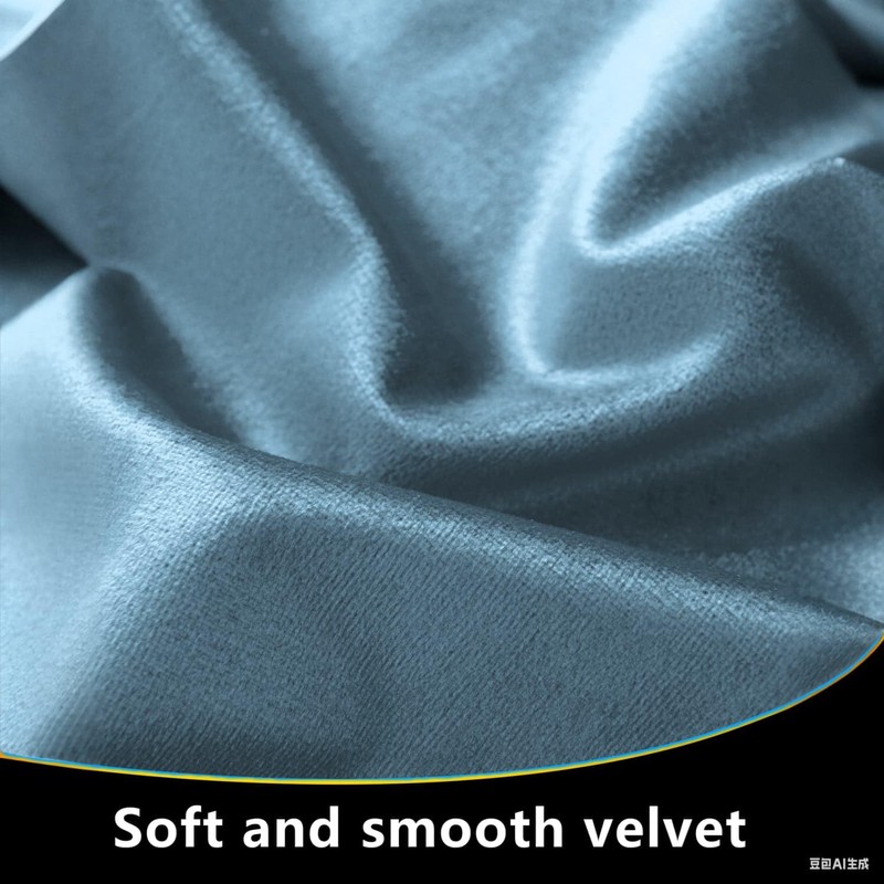 SMILETIME Sky Blue 52 x 96 in Long Velvet Curtains