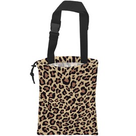 ghatobty Car Trash Bag Hanging Brown Leopard Print Car Trash Can Waterproof Garbage Bag Hanging for Car Back Seat