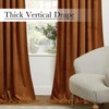 StangH Luxury Velvet Curtains Burnt Orange 102 inch Length Set