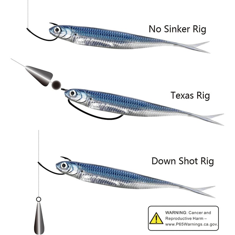 Soft Fishing Lures Fluke Tail Swimbaits Minnow Bait Shad Lure