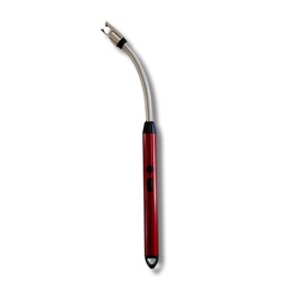 Adventure for You - Electric Rechargeable Lighter with Flexible Long Neck - USB Powered - LED Battery Display - for Candles, Camping, and More (Candy Apple Red)