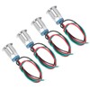 4 Sets PreWired Round LEDs Waterproof Metal 2Color Indicator Common