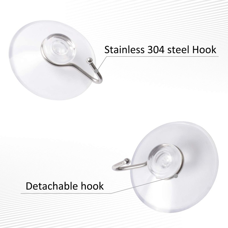Annefly Suction Cup Hooks 40mm Transparent Sucker Hooks for Kitchen