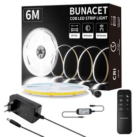 BUNACET COB LED Strip 6 m Dimmable Cool White 6500 K
