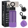 Suvira Stainless Steel Insulated Water Bottle & Magnetic Lid-Compatible with