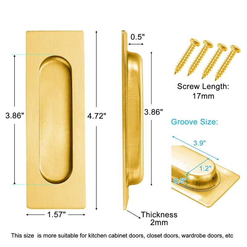 Malimali 4.72 Inch Recessed Finger Flush Pulls for Kitchen Cabinet,