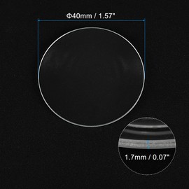 QUARKZMAN Pack of 16 Watch Glass Round Flat Watch Crystal Lens Glass 40 mm x 1.7 mm (Diameter x Thickness) Round Glasses Replacement Glasses Watches Face Crystals Lens Tool for Watchmaker Repair,
