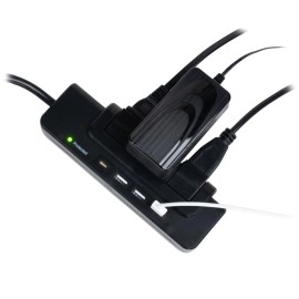 Parts Express 3-Outlets Extender Rotating Power Strip Surge Protector 6 ft Cord and 3 USB-A/1