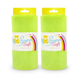 kullaloo Plush Fabric | Solid Lime Green Minky Fabric for Sewing (Pack of 2) | Super Soft Cuddle Material | 39.5x29.5" | Plushies, Baby Blankets, Pillows, Dog Beds, Cat Beds, Baby Accessories, Apparel