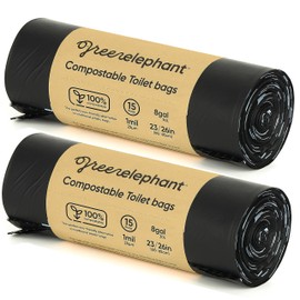 Green Elephant Portable Toilet Bags - Camping Toilet Bags (15 Count (Pack of 2)