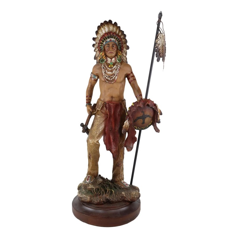 Native American Indian Warrior Chief With Eagle Roach Spear And
