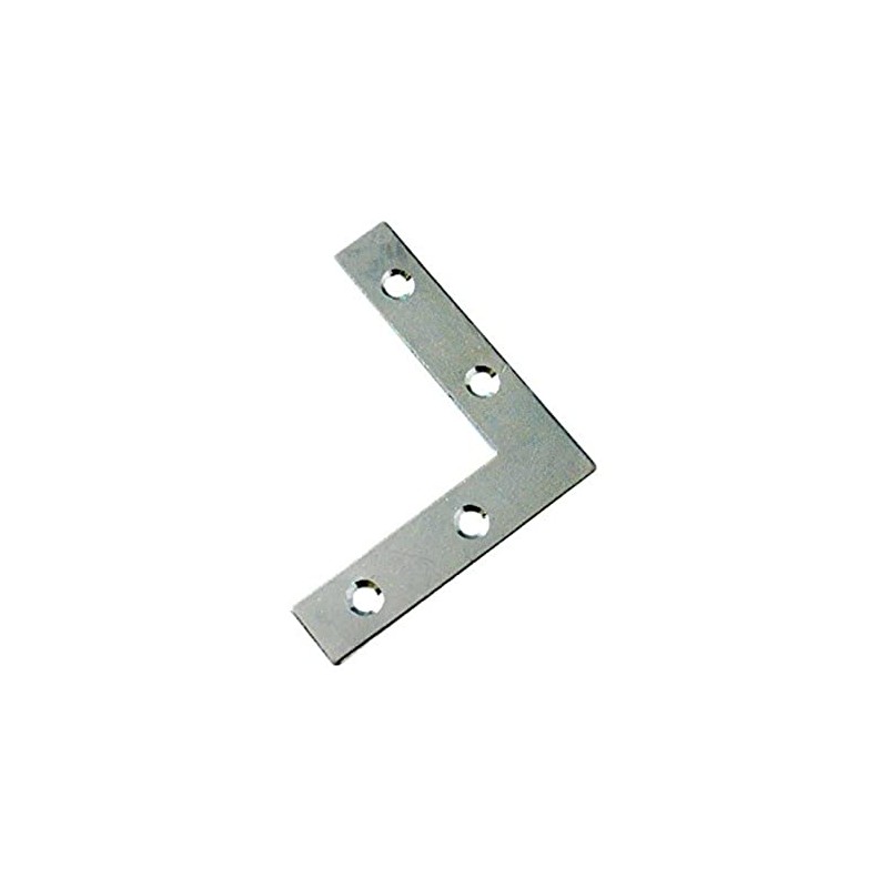 Merriway BH03863 (20 Pcs) BZP Flat Corner Brace Plate Bracket,