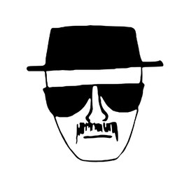 Heisenberg Face Sticker Decal Notebook Car Laptop 6" x 6" (Black)