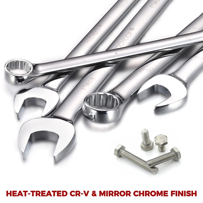 ROCHOOF Combination Wrench Set,32-Piece Chrome Vanadium Steel Wrench Set 12-Point