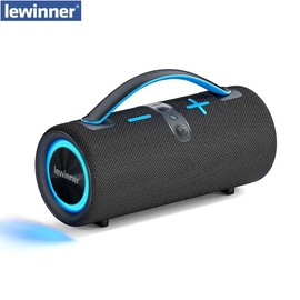 Lewinner Portable Wireless speaker 60W Outdoor Wireless Speakers with RGB Lights20 Hours Playtime for Home/Outdoor/Party/Beach Audio Stereo - Color: blue+black