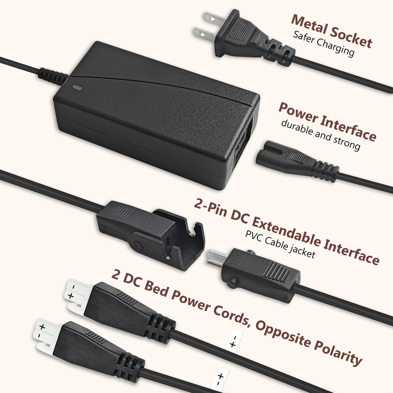 Adjustable Bed Base Power Supply Adapter, Electric Bed replacement parts