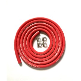 10FT Fuel Line Hose 5AN 8mm 5/16 Inch High Pressure Hose 2.8Mpa 400PSI for Fuel Systems Engines Tube Hose (Attached Hose Clamp)