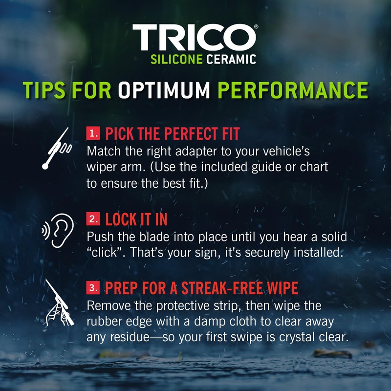 TRICO Silicone Ceramic™ (90-210) 21 Inch Automotive Replacement Windshield Wiper