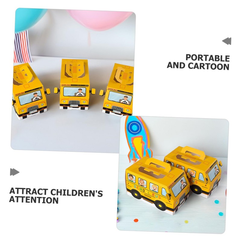 LABRIMP Festive Back to School Candy Holder Bus Theme Paper