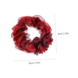 Beavorty 4pcs Cute Elastic Hair Scrunchies for Women Stretchy Ponytail Holders with Decorative Flower Design Comfortable Hair Accessories for Daily Use and Parties