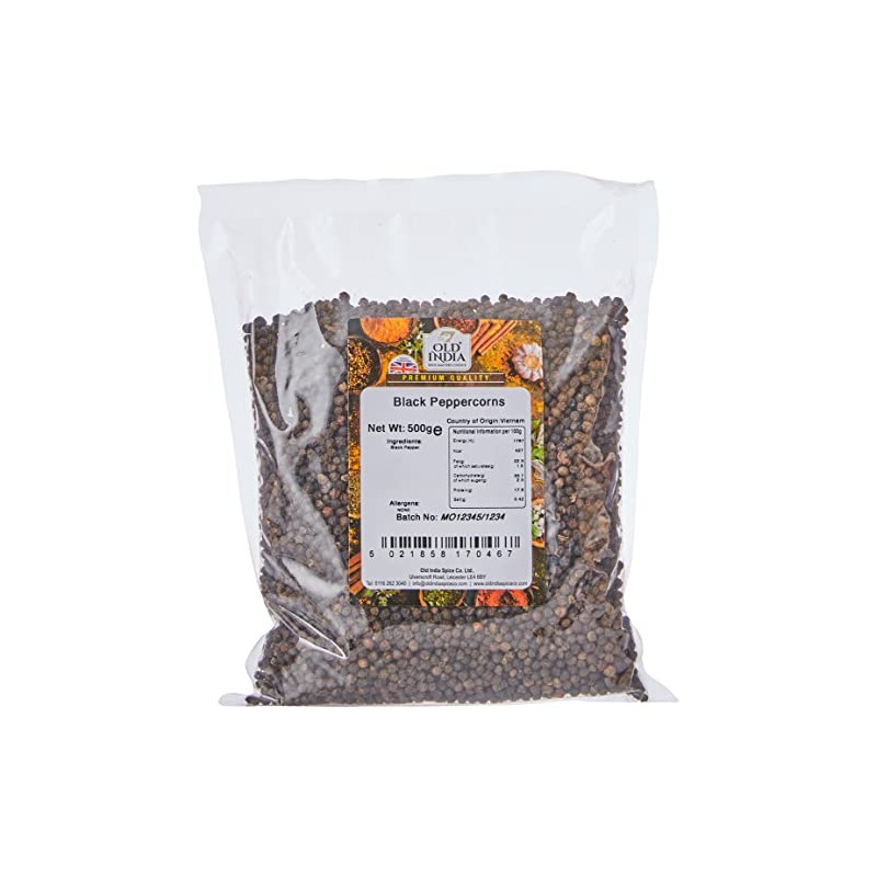 Old India Black Peppercorns 500g