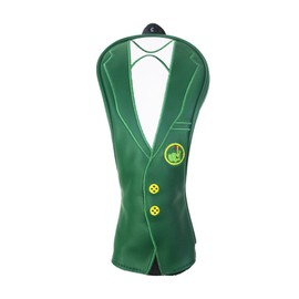 Green Jacket Golf Club Covers, PU Leather Elastic Neckline Golf Head Covers Soft Thick Lining Rainproof Sunscreen Hybrid Head Cover for 1/3/5/UT Wood Golf Club, Machine Washable (3 Wood Head Cover)