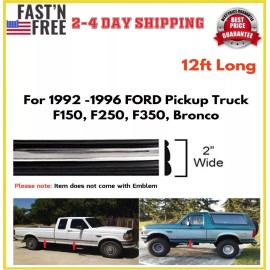 Unbranded Black Chrome Side Body Trim Molding for 92-96 Pickup Truck F150 F250 F350 Bronco