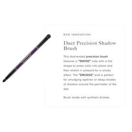 Kevyn Aucoin Duet Precision Shadow Brush: Dual-ended to fine tune your eye makeup & create effortless smoky eyes. Innovative small, round, dome-tipped SMUDGE and dense, flat-shape, tapered SMOKE ends.