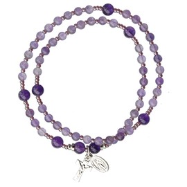 Amethyst Twist 4mm Rosary Bracelet