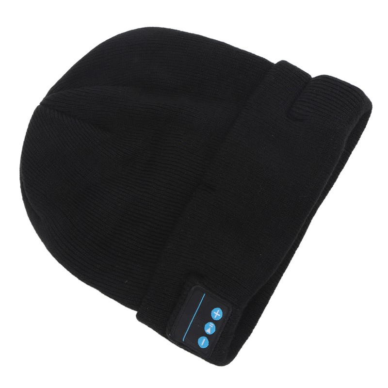 LED Beanie Hat with Headphones Wireless Black Musical Knitted Cap