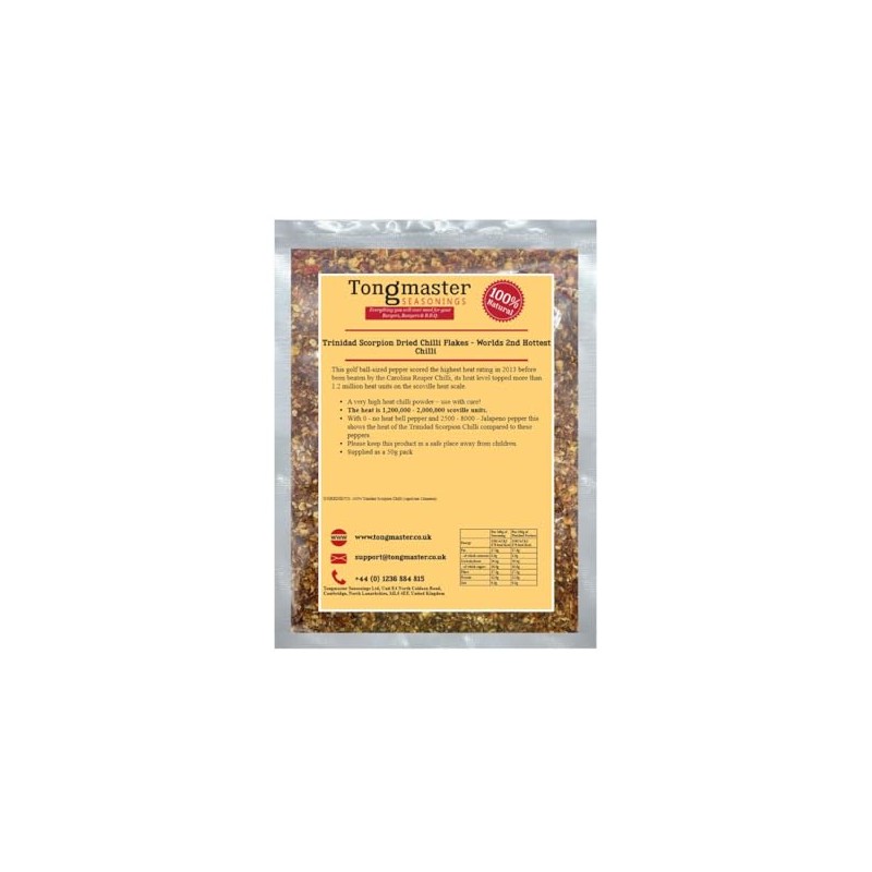 Trinidad Scorpion Dried Chilli Flakes - Worlds 2nd Hottest Chilli