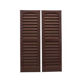 Louvered Shed Shutter or Playhouse Shutter, Brown 9" X 27", 1 Pair