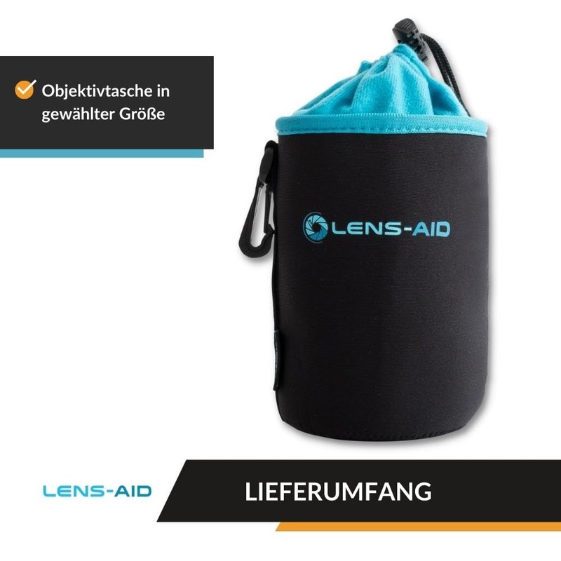 LENS-AID Neoprene Lens Bag with Fleece Lining as a Set