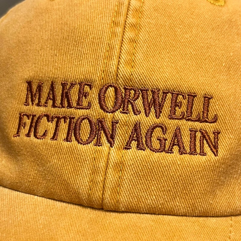 Vivian Flytrap Unisex Make Orwell Fiction Again Washed Embroidered Dad