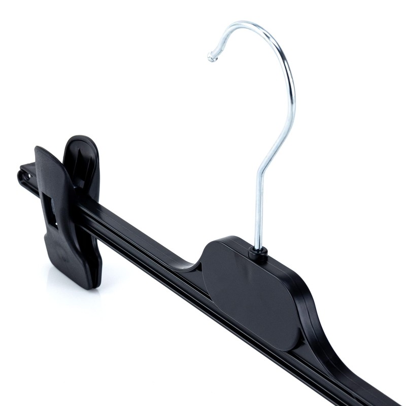 Hangerworld - 10 Black Plastic Trouser & Skirt Adjustable Clip