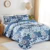 Mybedsoul Blue Quilt Set Queen Size, 3 Pieces Patchwork Bedspread