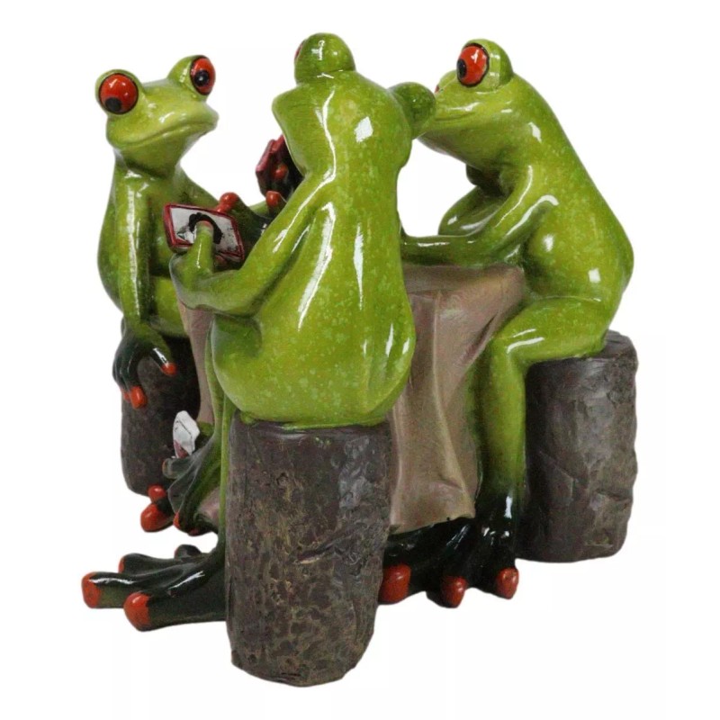 Cheaters' Royal Flush Trio Frogs Playing Poker Card At Gambling