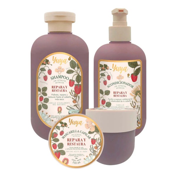 Kit Shampoo+mascarilla+acondicionador Repara Y Restaura Yuya